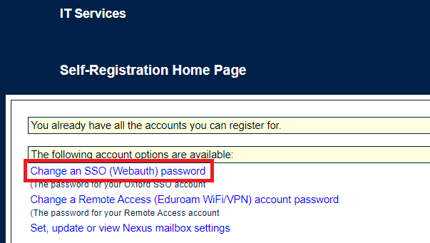 change sso password