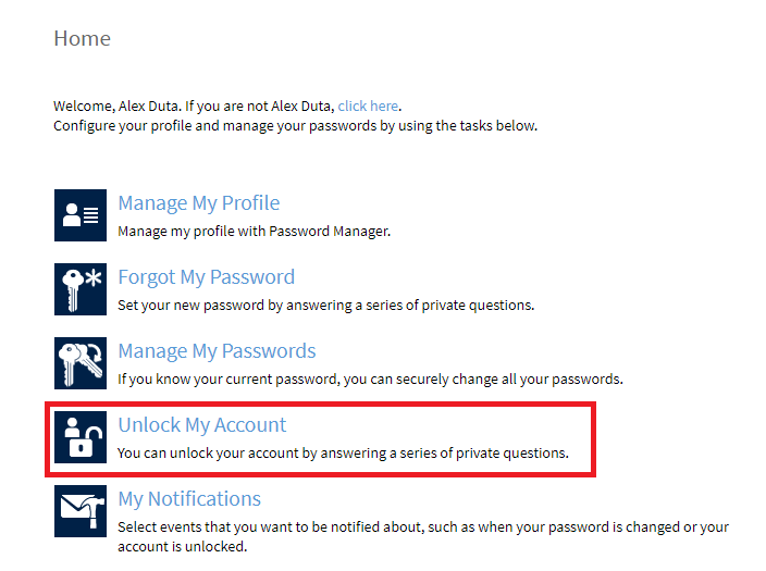 unlock account